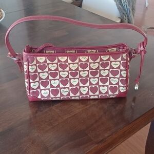 Brighton Red Heart shoulder Bag Purse Burgundy y2k vintage mini live love laugh